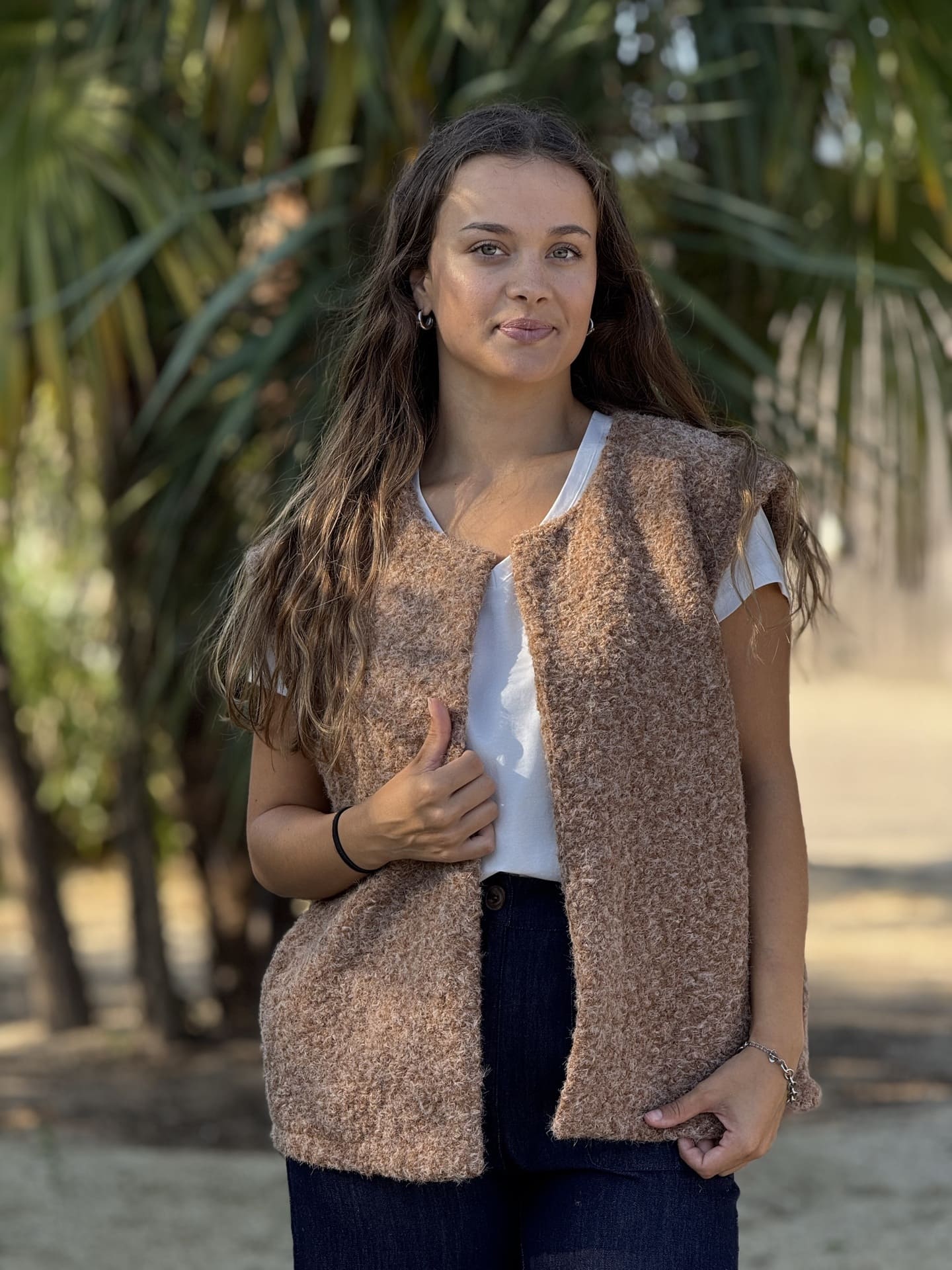Gilet Girbaud En Jean Avec Volants - Style Boho Chic Sans Manches