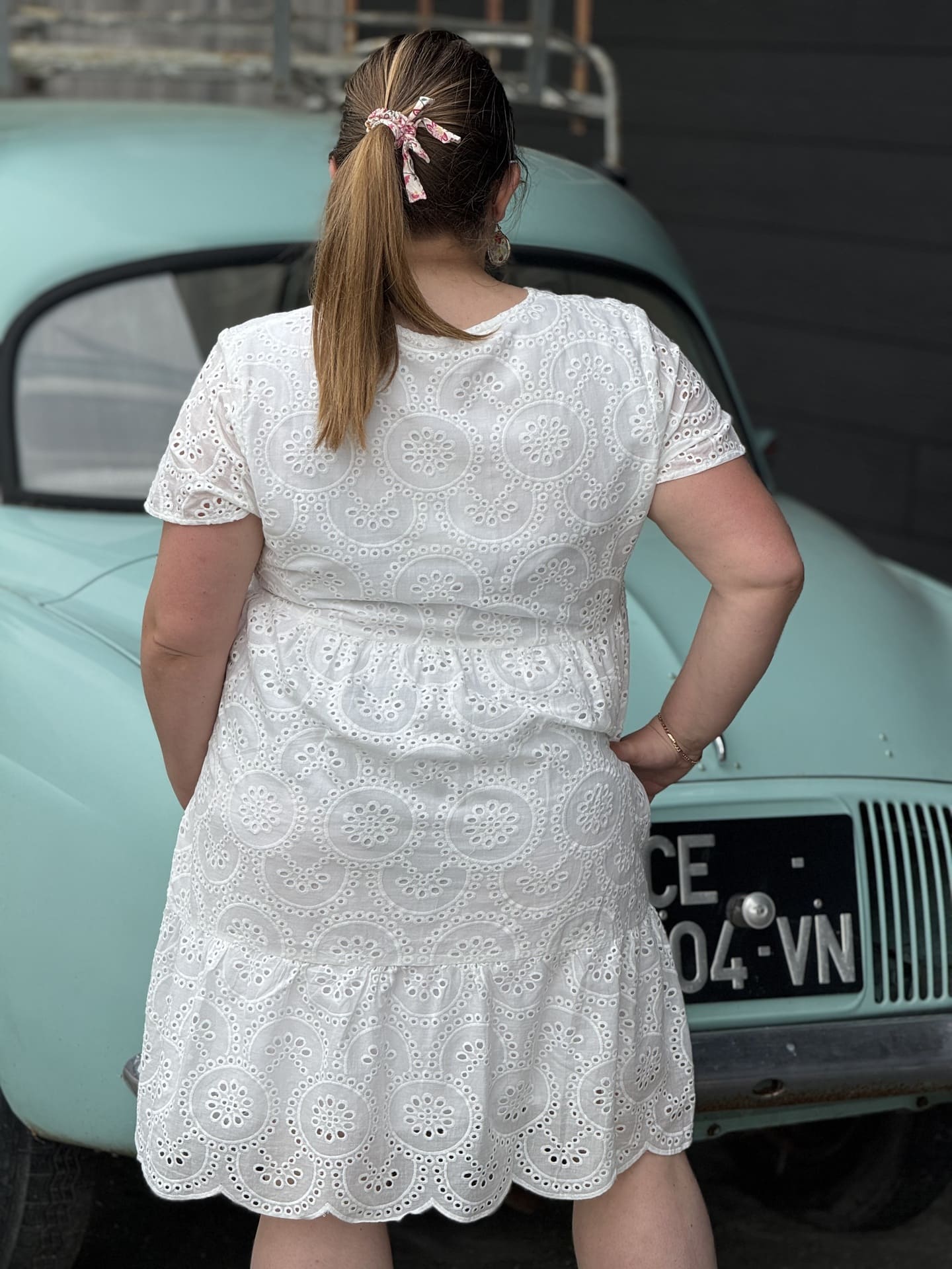 Robe D'été Courte En Coton Fait Main - Taille 36/38, Coupe Vague Et Fluide